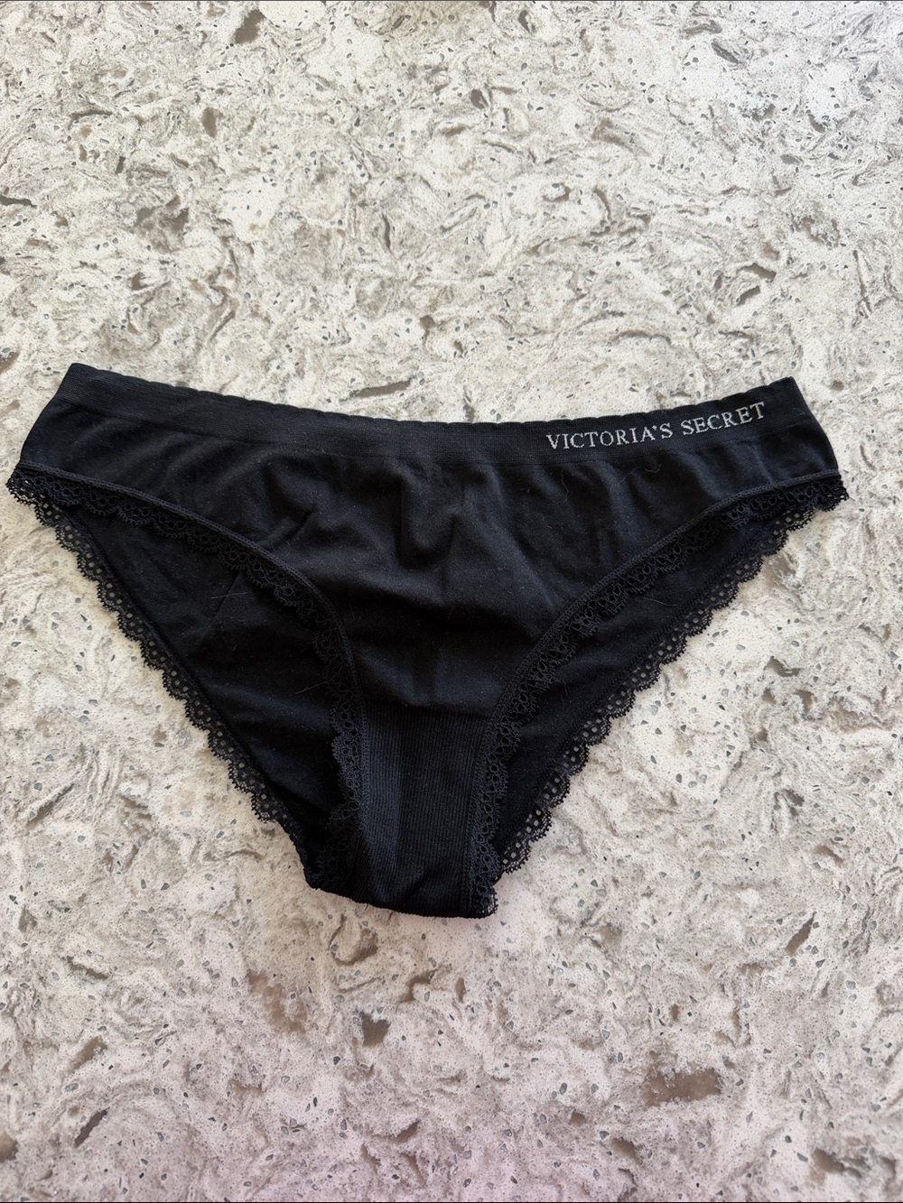 NWT Victoria's Secret Black Lace-Trim Bikini Briefs